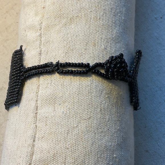 Black Seed Bead Weaved Bracelet - Picture 3 of 4